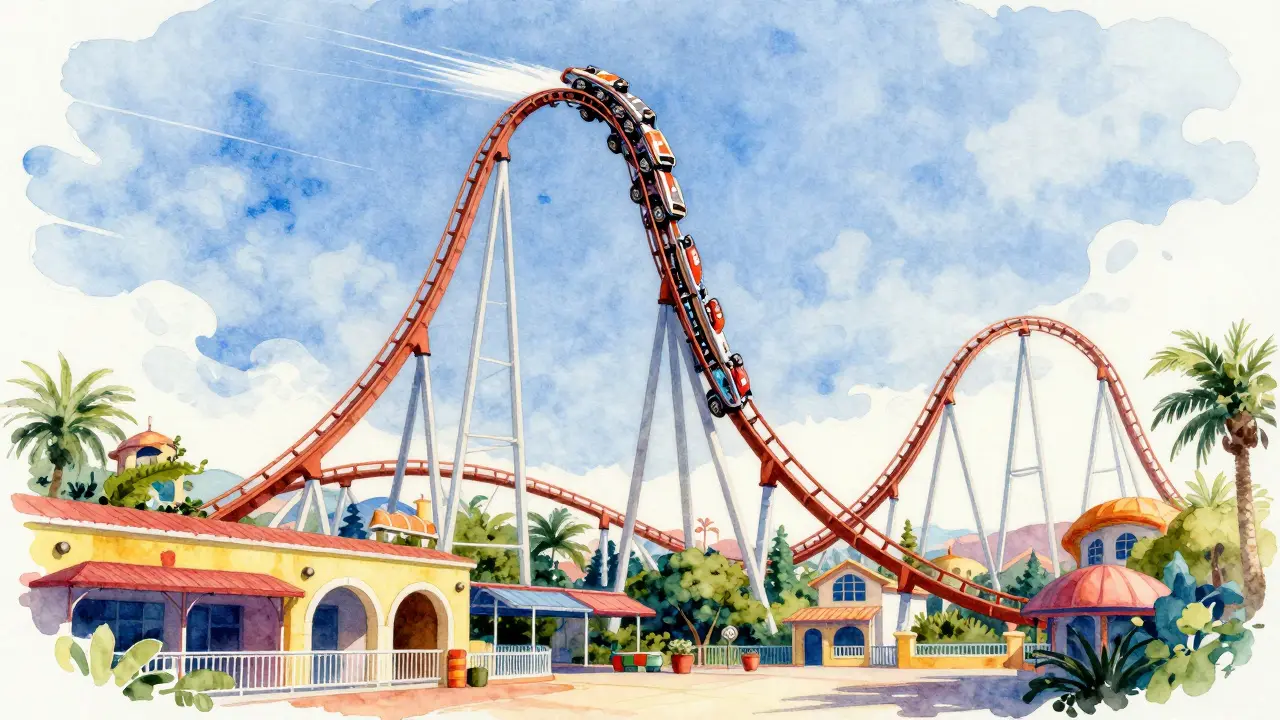 Shambala, la montaña rusa más alta de Europa en PortAventura.