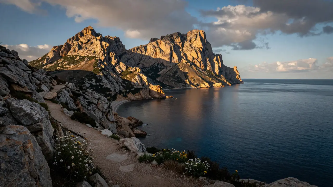 Formaciones rocosas dramáticas del Cap de Creus junto al mar Mediterráneo