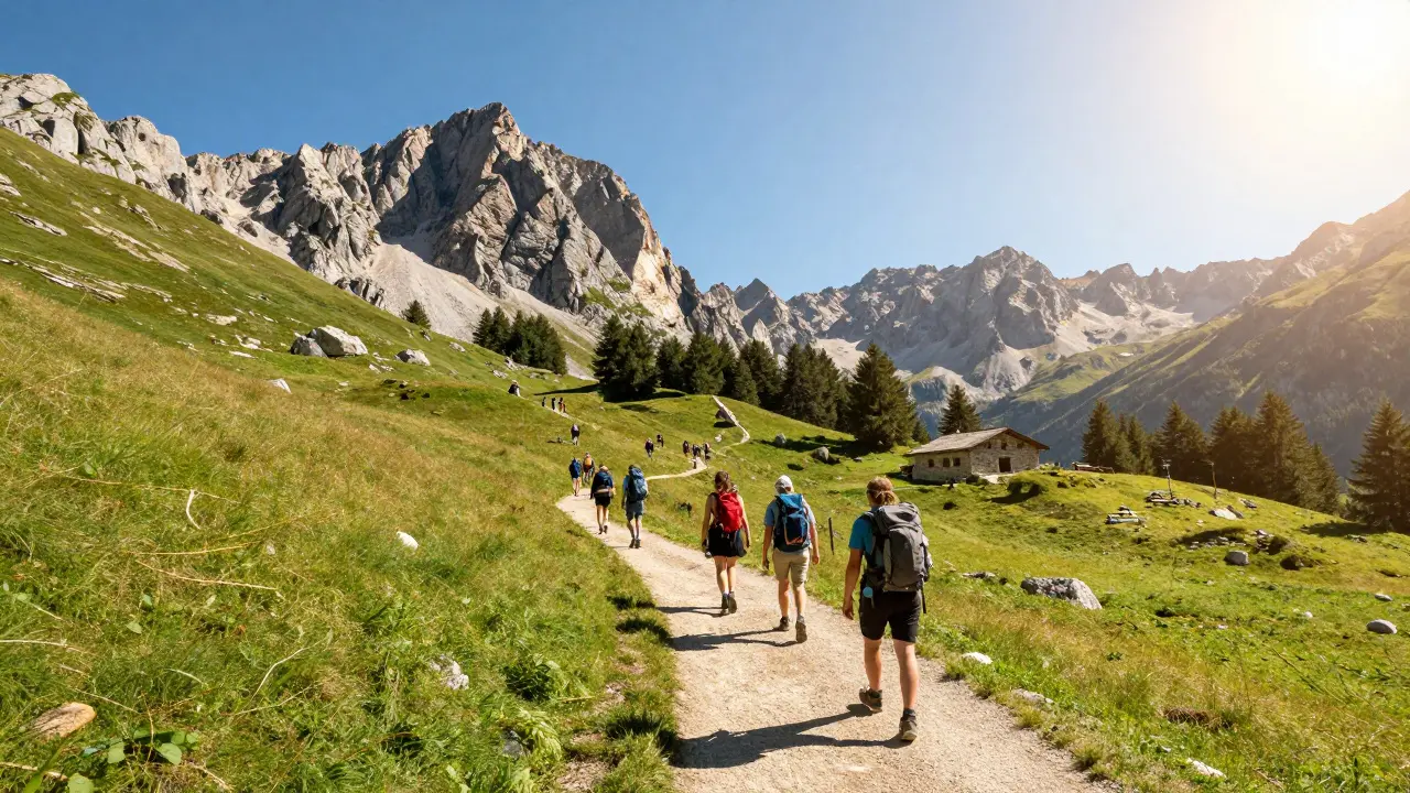 Senderistas en el Pirineo durante la temporada de verano