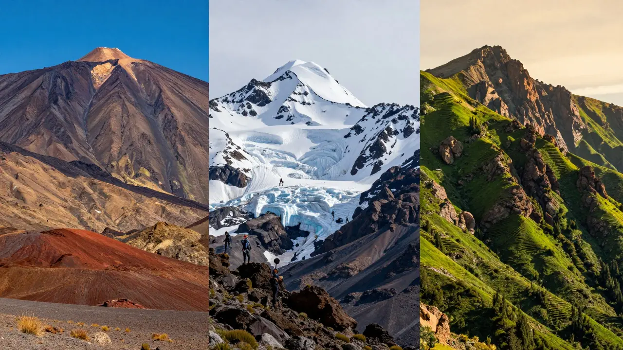 Comparativa visual de los picos Teide, Veleta y Mulhacen