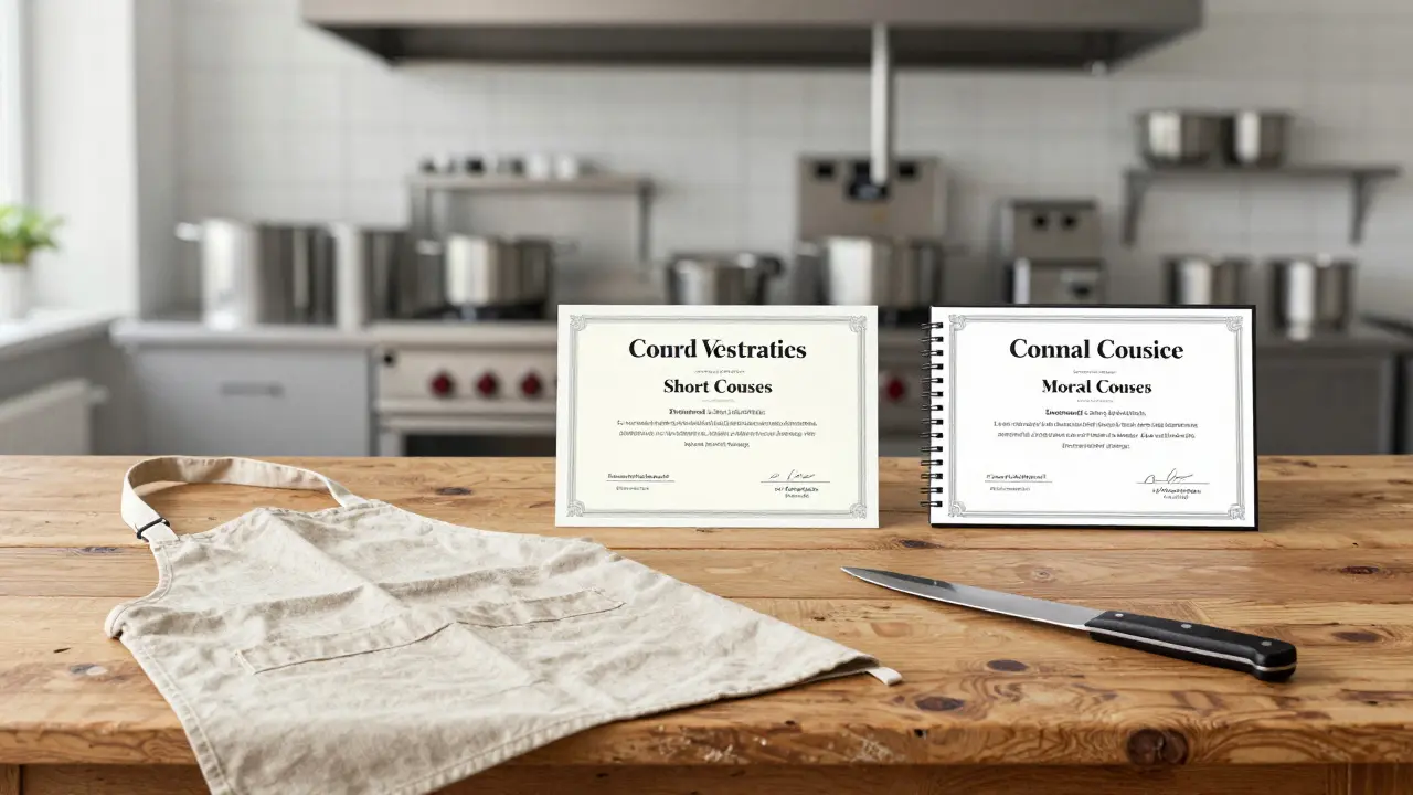 Representación visual de los diferentes tipos de cursos de cocina