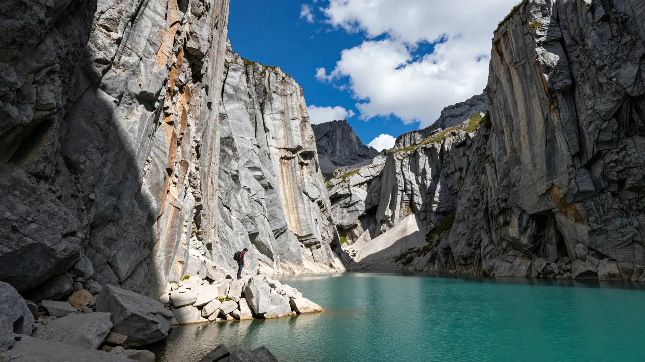 Senderista ante el majestuoso Circo de Gavarnie en la ruta GR 10